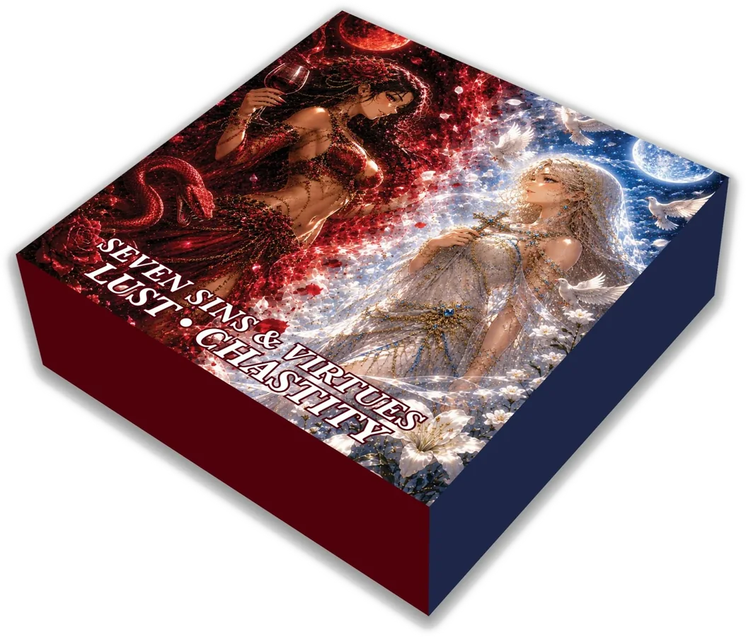Seven Sins and Virtues presentation box showing both themes